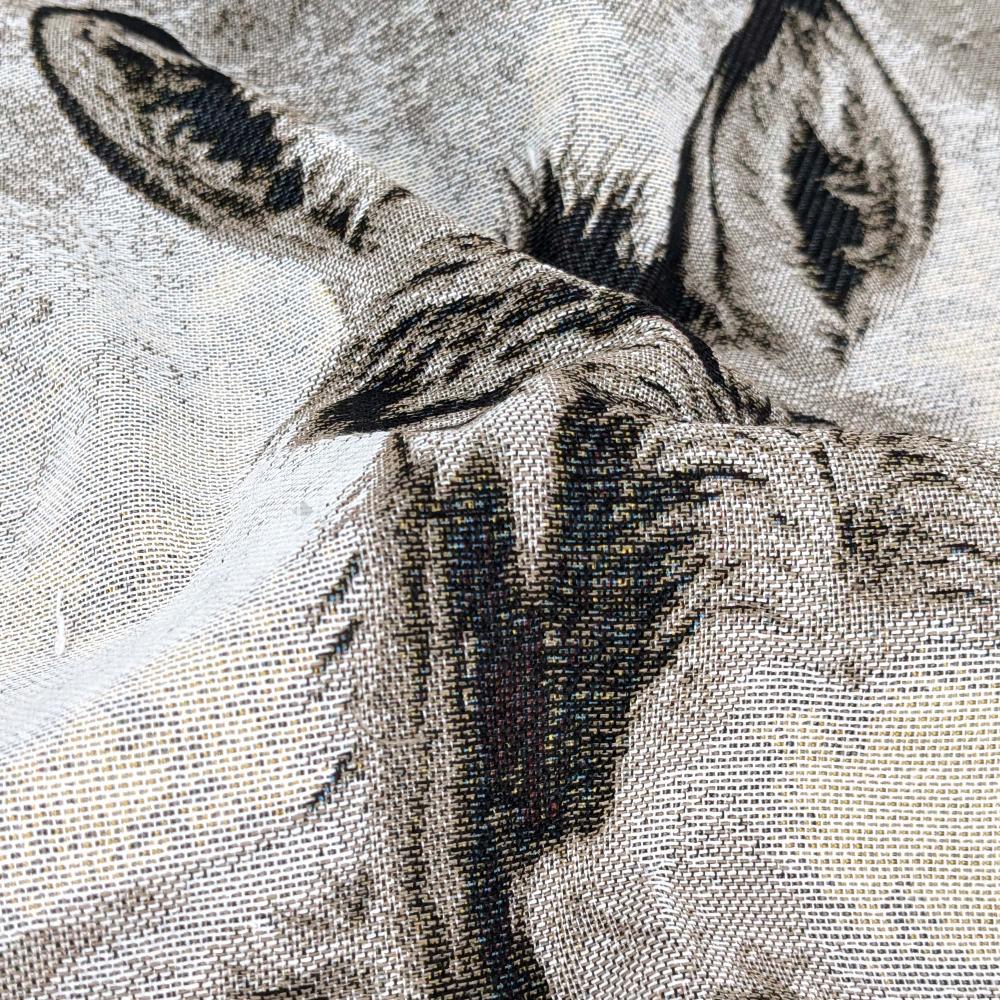 Carré 44x44 cm  KARIA personnage âne pompom lin