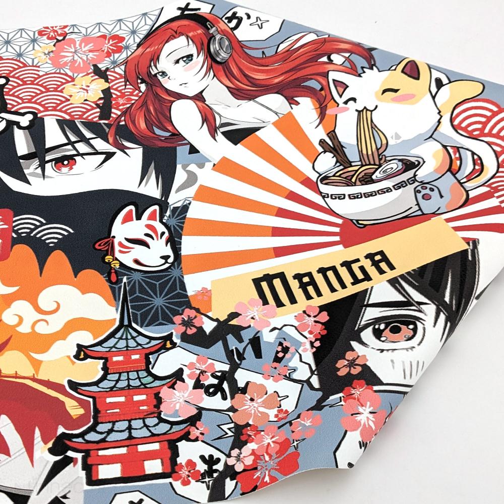 Carré simili cuir animé japonais  44x44 cm ART personnages manga