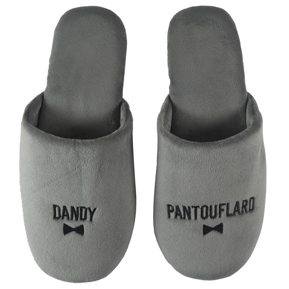 Chaussons à message collection L'ESPRIT DU CANAP' gris taille 42/43