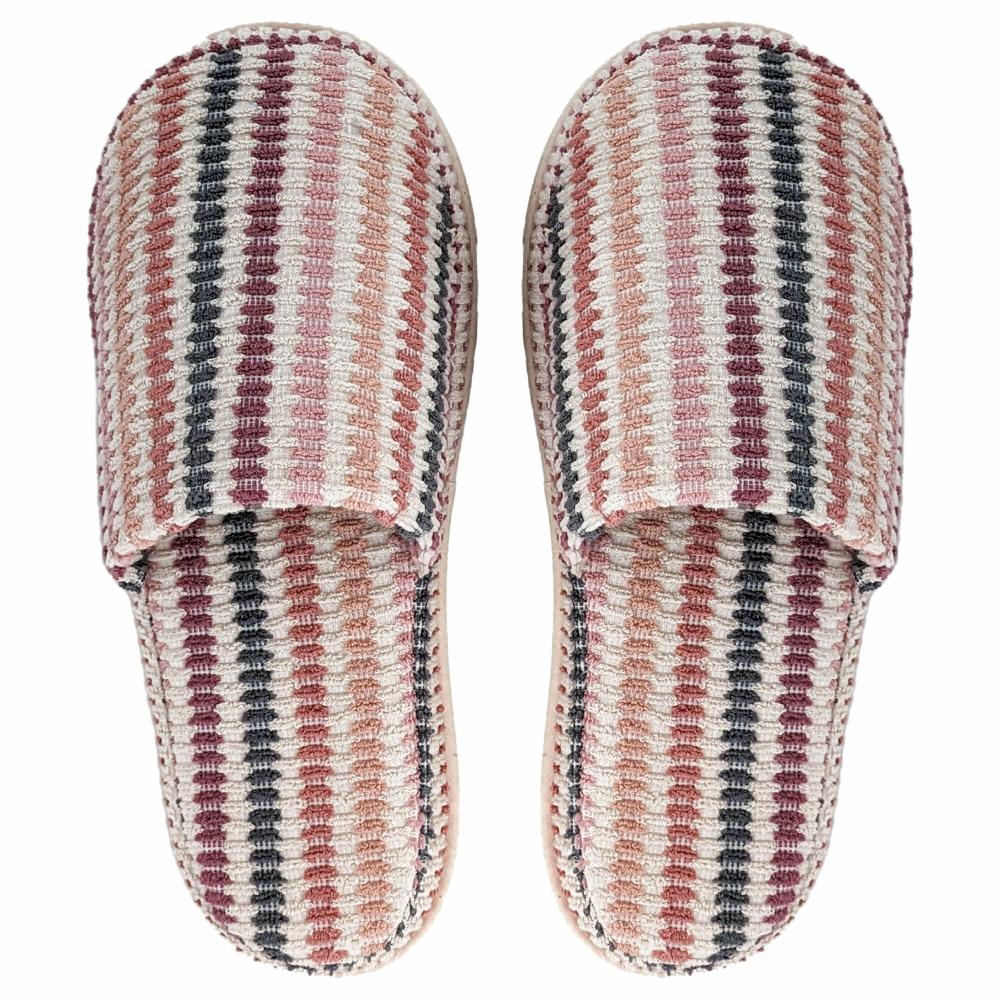 Chaussons à rayures taille S/M  100% coton collection BREEZE rose