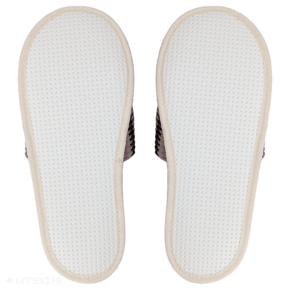 Chaussons à rayures taille S/M  100% coton collection BREEZE rose