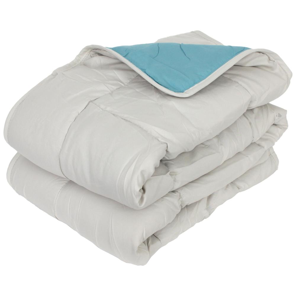Couette été 140x200 cm COCOON BICOLORE Lac/Galet garnissage fibre polyester 200 g/m2