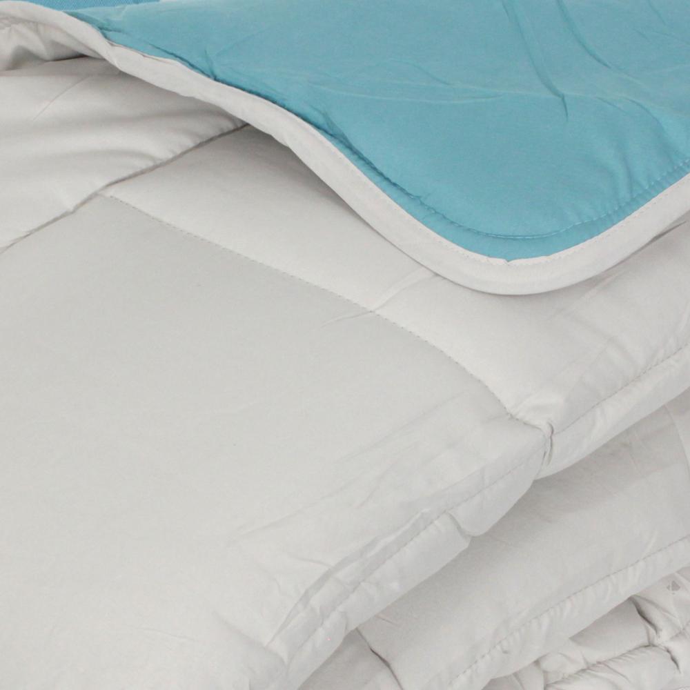 Couette été 140x200 cm COCOON BICOLORE Lac/Galet garnissage fibre polyester 200 g/m2