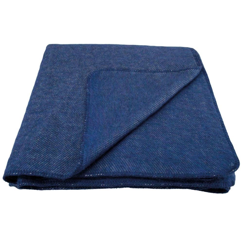 Couverture en laine mélangée 180x240 cm OSLOO bleu abysse