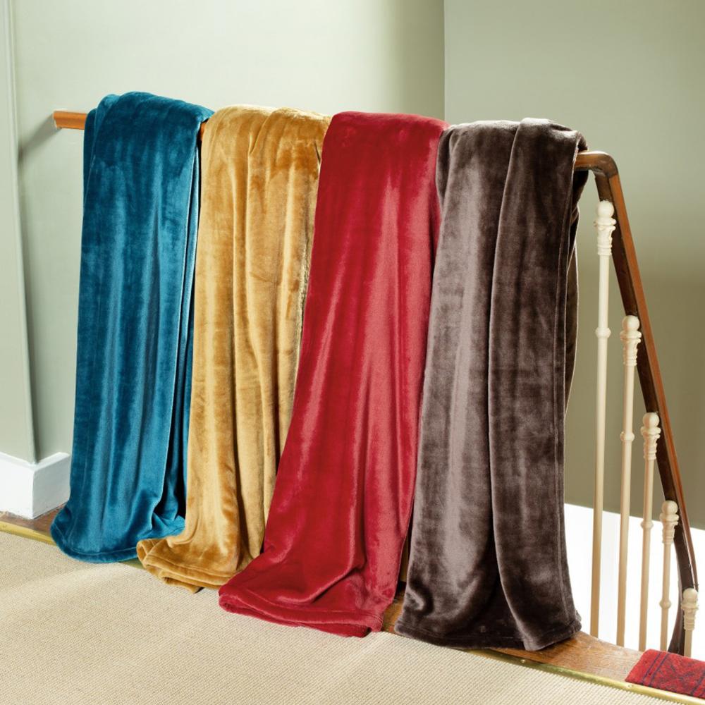 Couverture polaire microvelours 240x260 cm VELVET Ivoire