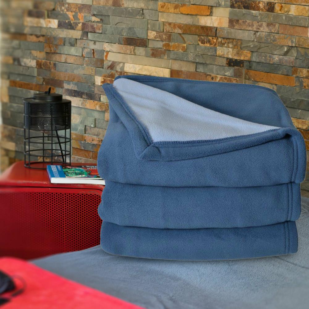 Couverture polaire luxe 180x220 cm 100% polyester 430 g/m2 NARVIK Marron