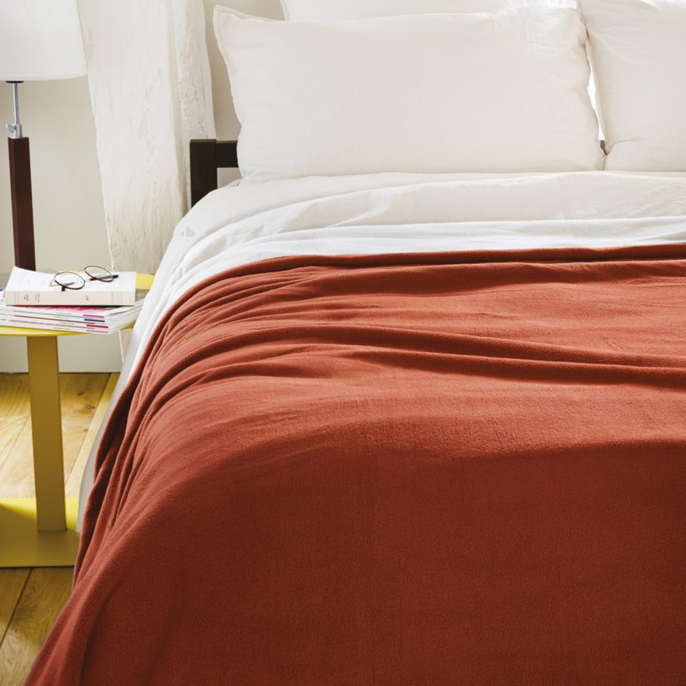 Couverture polaire luxe 180x220 cm 100% polyester 430 g/m2 NARVIK Marron