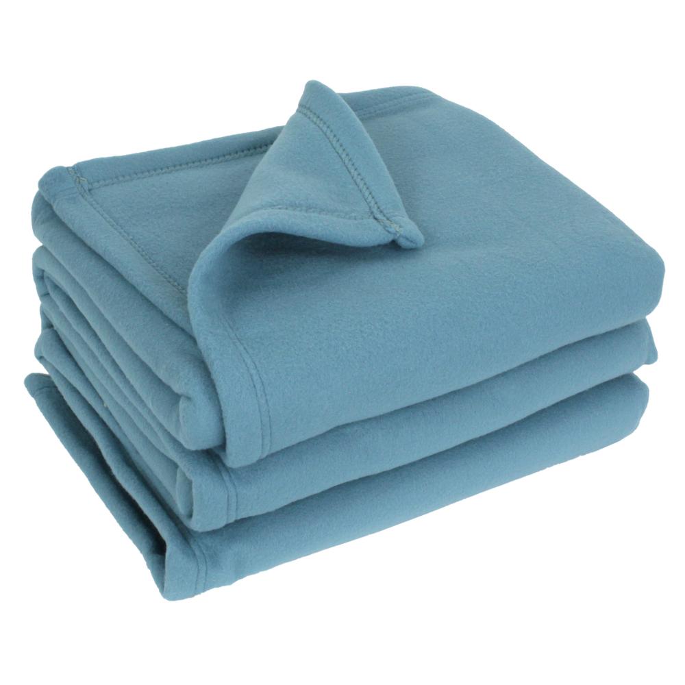 Couverture polaire 220x240 cm 100% Polyester 350 g/m2 TEDDY bleu Lac