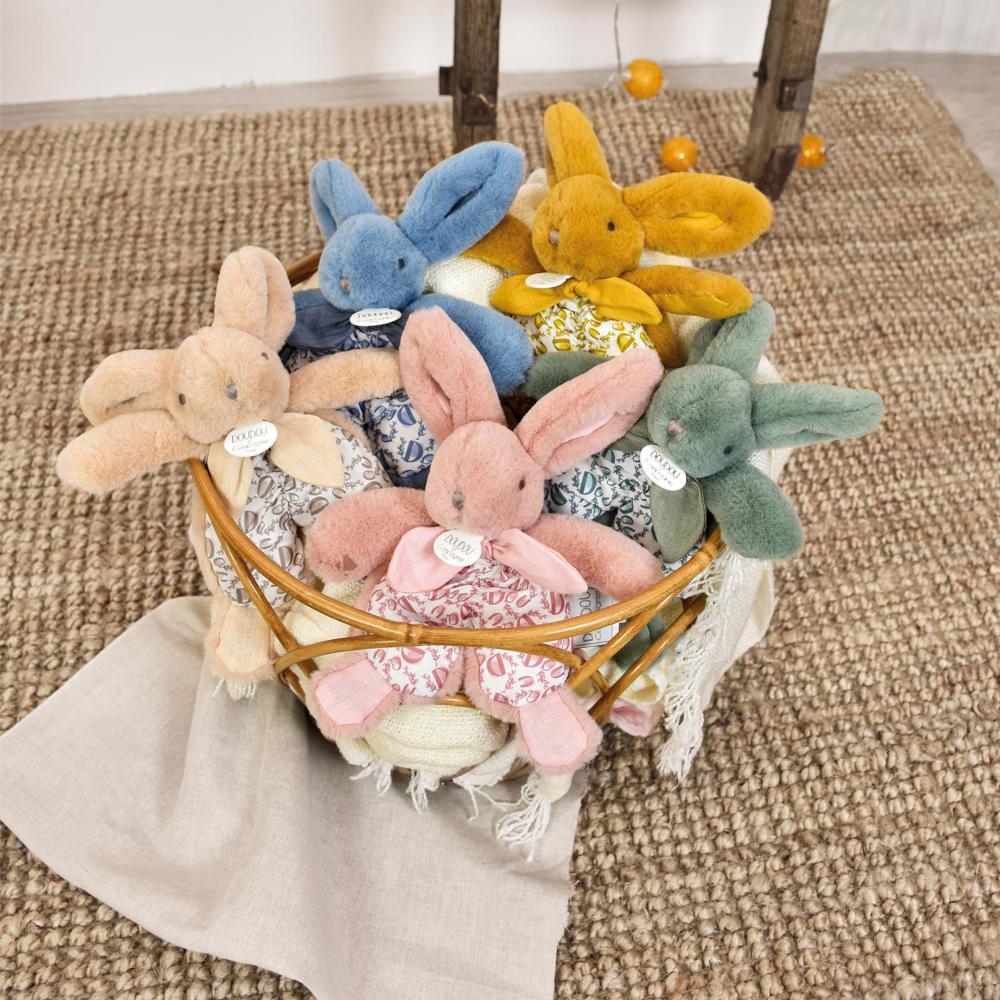 Doudou lapin 18 cm polyester collection LAPIN DOUDOU Blanc