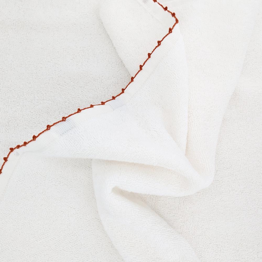 Drap de bain 100x150 cm pur coton collection ORLA avec picueta orange