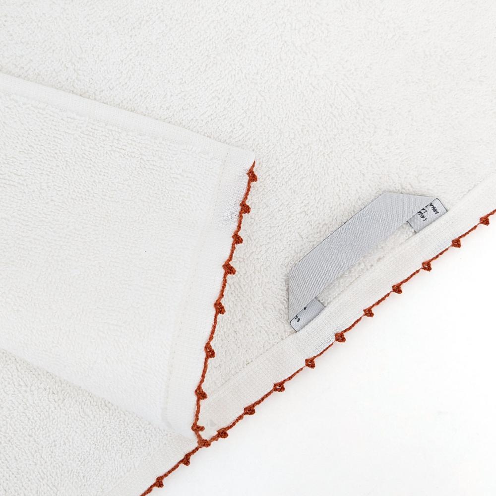 Drap de bain 100x150 cm pur coton collection ORLA avec picueta orange