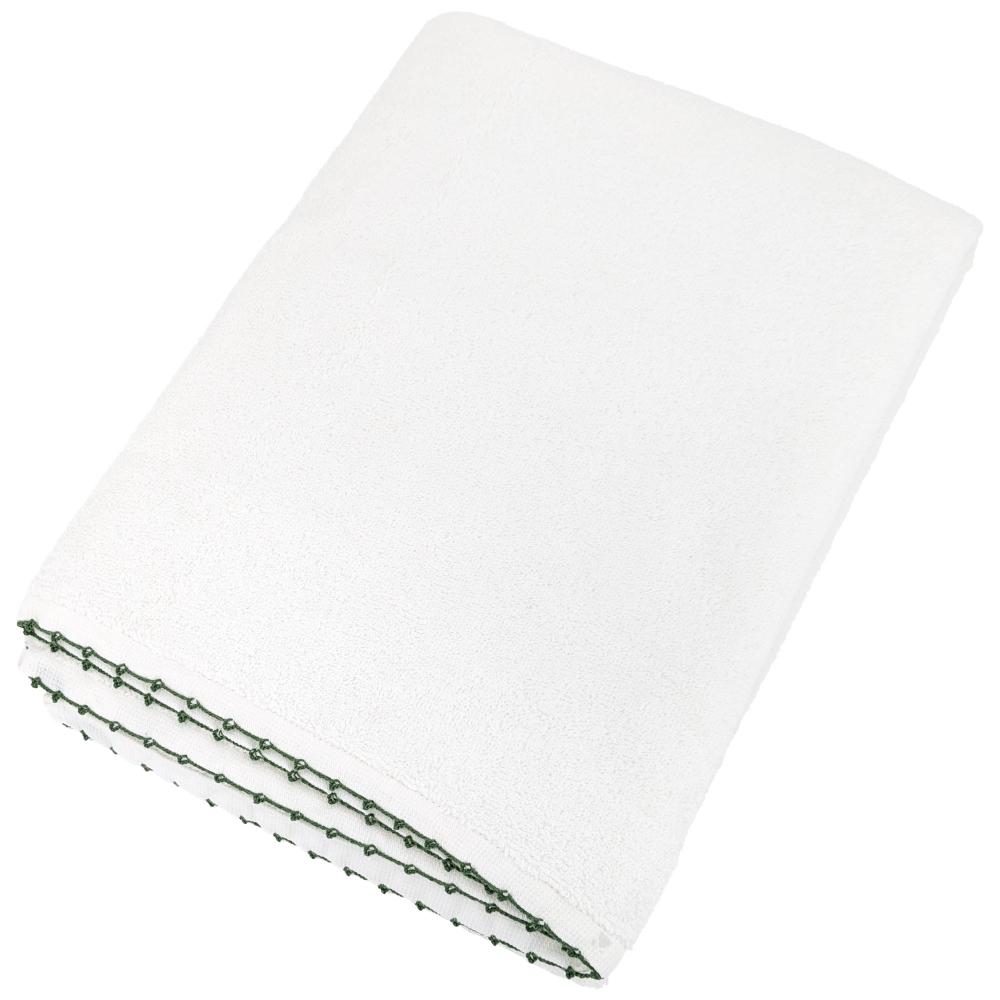Drap de bain 100x150 cm pur coton collection ORLA avec picueta vert