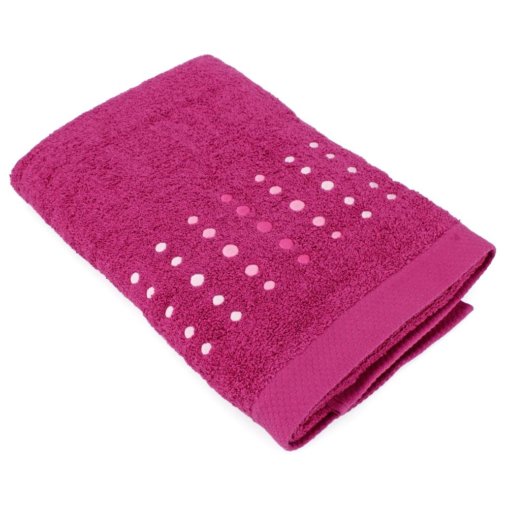 Drap de douche 70x140 cm 100% coton 550 g/m2 PURE POINTS Violet Prune
