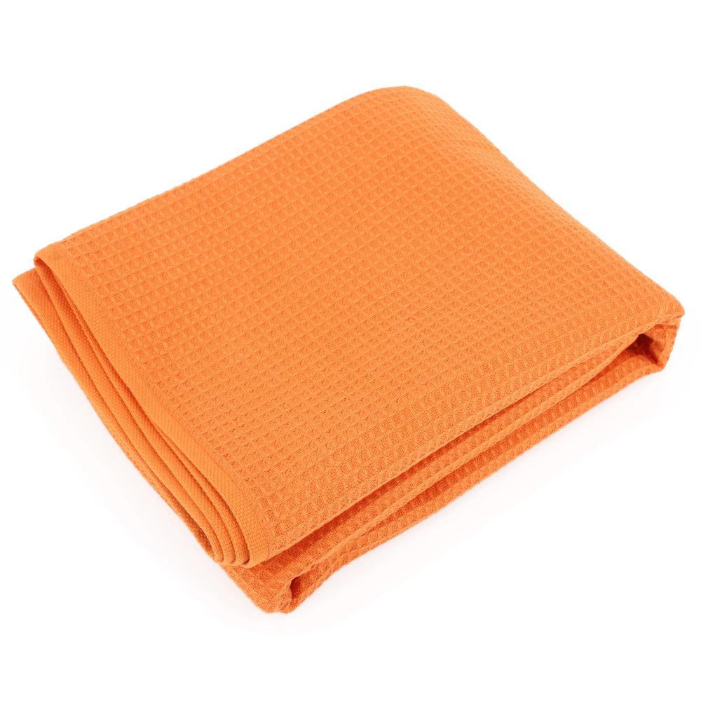 Drap de douche 70x140 cm nid d'abeille PURE WAFFLE 300 g/m² orange butane