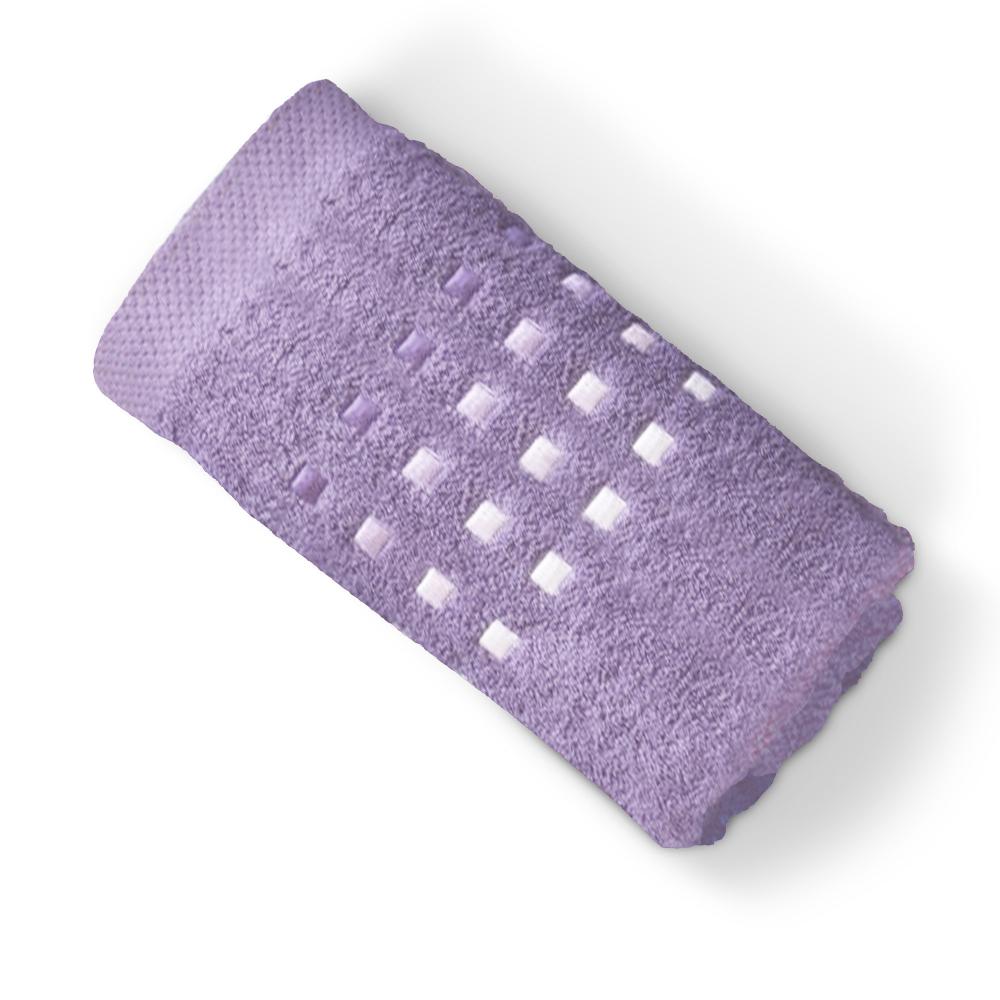Drap de douche 70x140 cm PURE SQUARES Bleu Lavande 550 g/m2