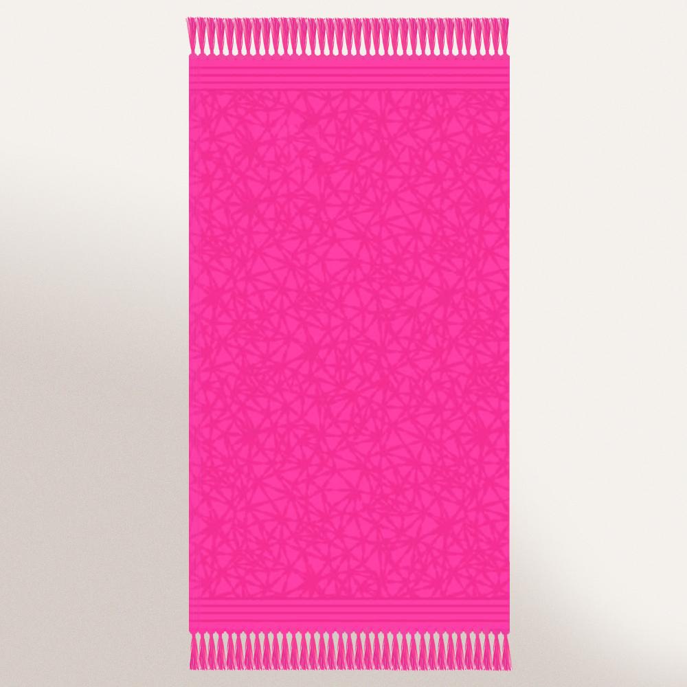 Drap de plage Fouta 100x180 cm 100% coton 340 g/m2 OLIB rose motifs cristaux
