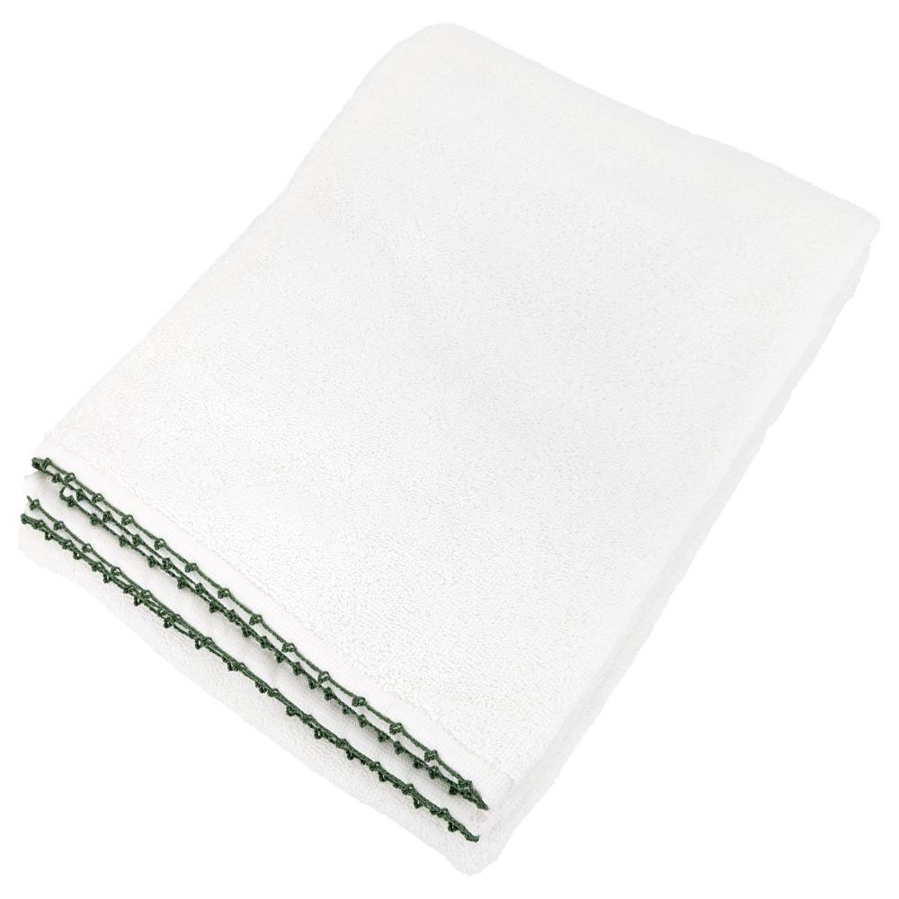 Drap de douche 70x140 cm pur coton collection ORLA avec picueta vert