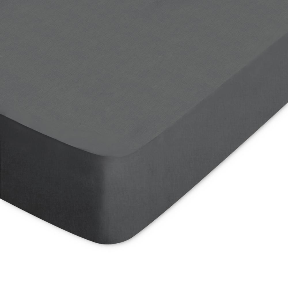 Drap housse uni 110x200 cm bonnet 30 cm 100% coton ALTO Manhattan