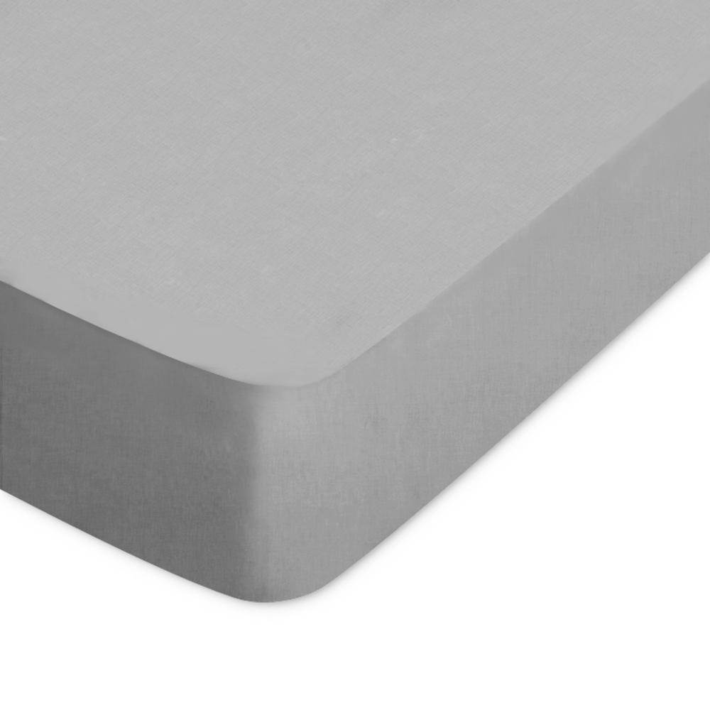 Drap housse uni 160x200 cm bonnet 30 cm 100% coton ALTO Alu