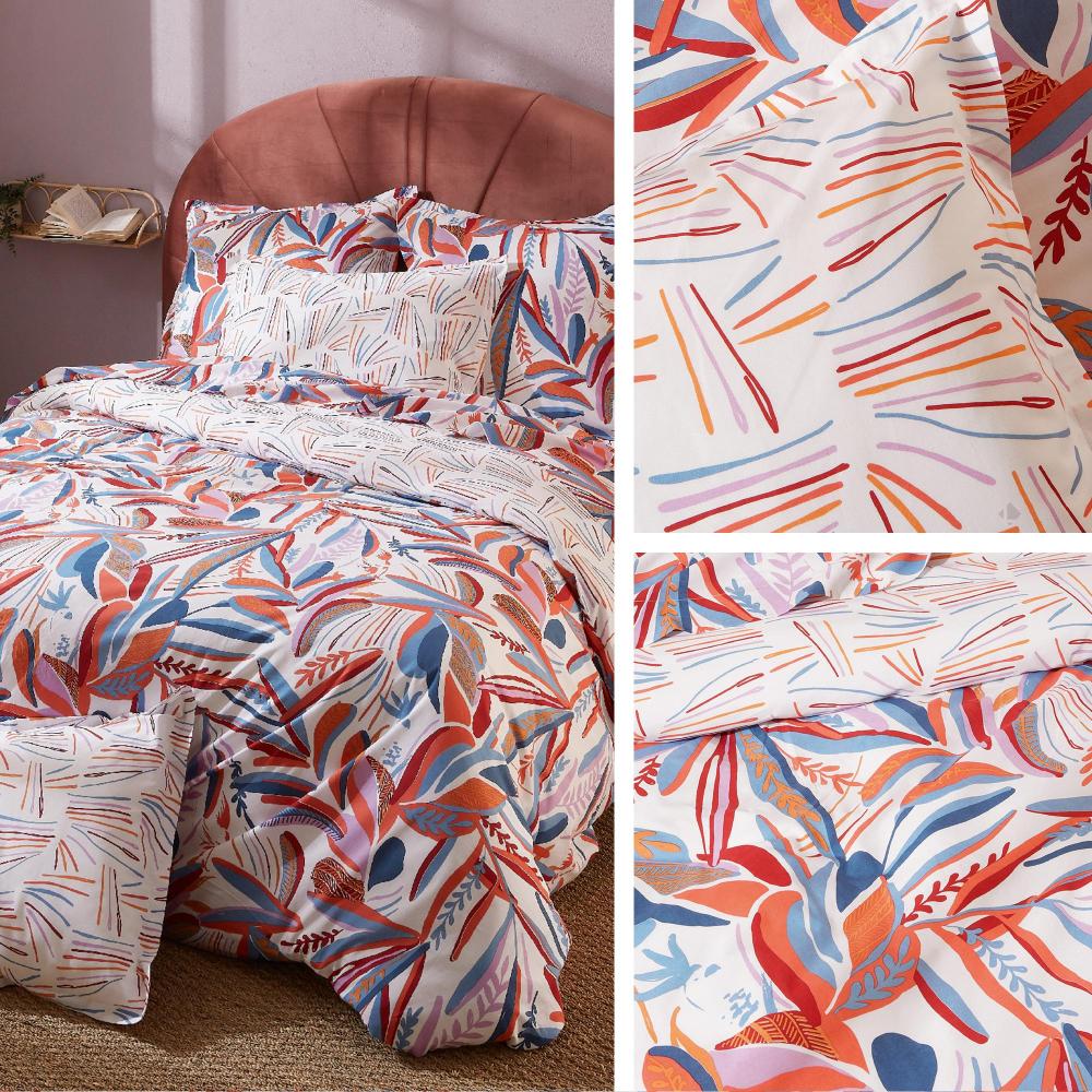 Drap housse imprimé 80x200 cm 100% coton PERROQUET Salsa Bonnet 30 cm