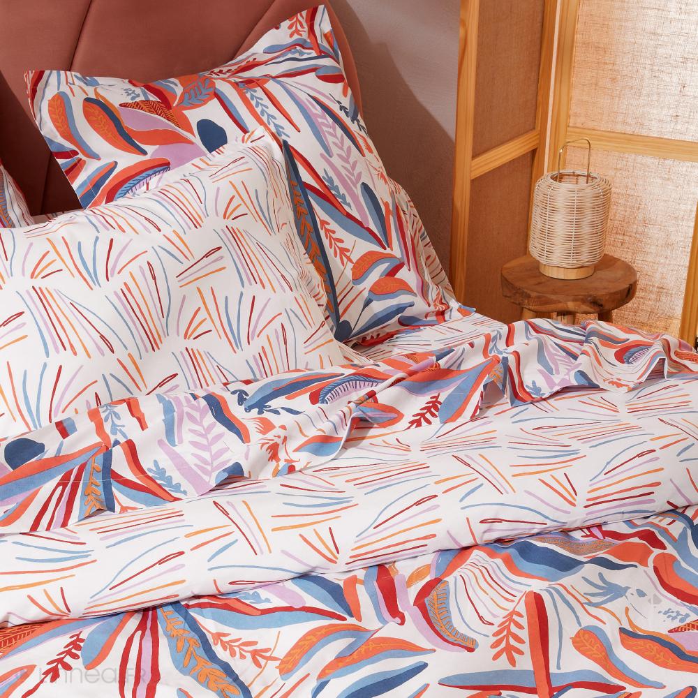 Drap housse imprimé 80x200 cm 100% coton PERROQUET Salsa Bonnet 30 cm