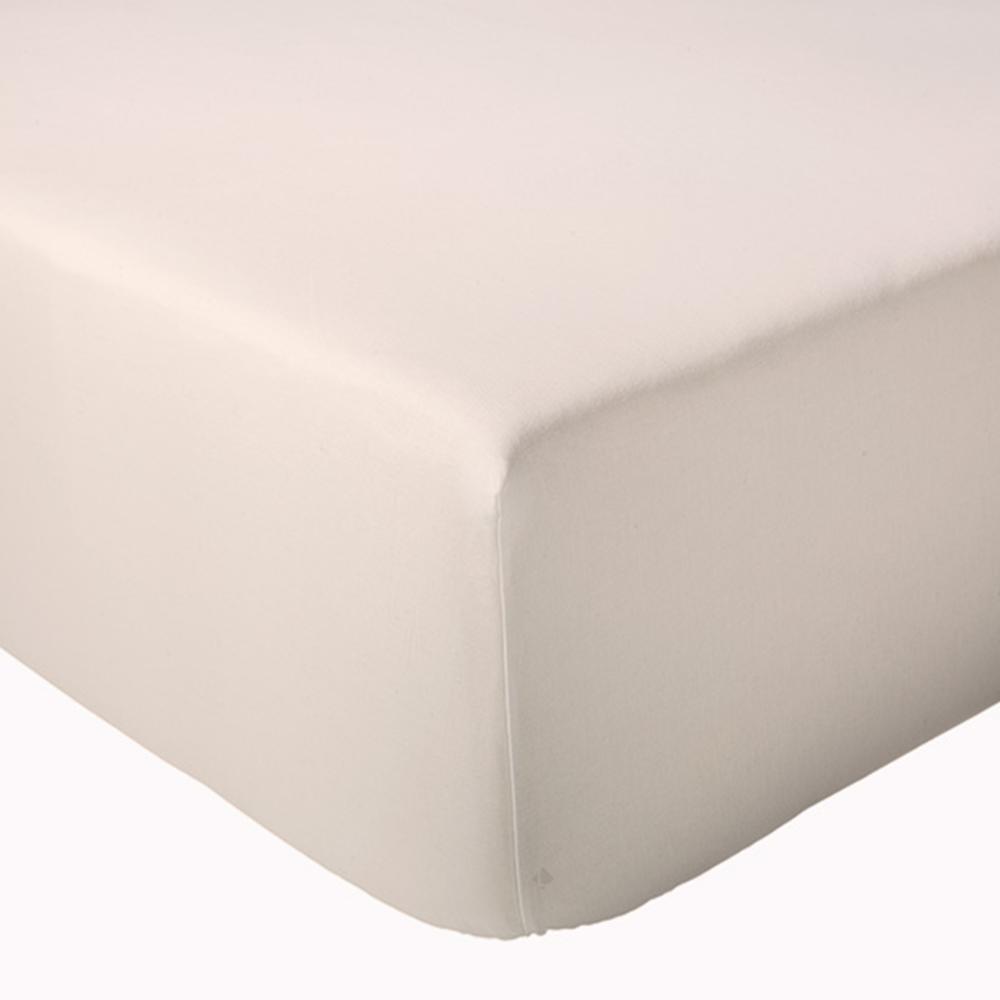 Drap housse 80x200 cm bonnet 40 cm percale de coton PASSION PERCALE Beige