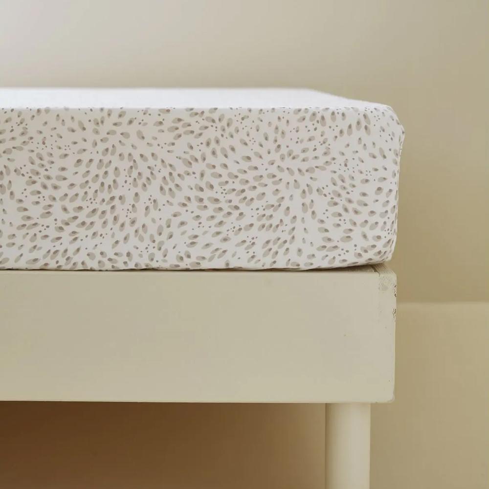 Drap housse 90x190 cm en satin de coton bonnet 30 cm NINA blanc