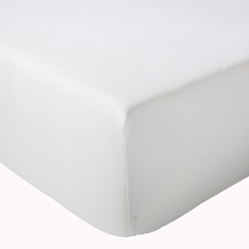 Drap housse 90x200 cm bonnet 40 cm percale de coton PASSION PERCALE Blanc