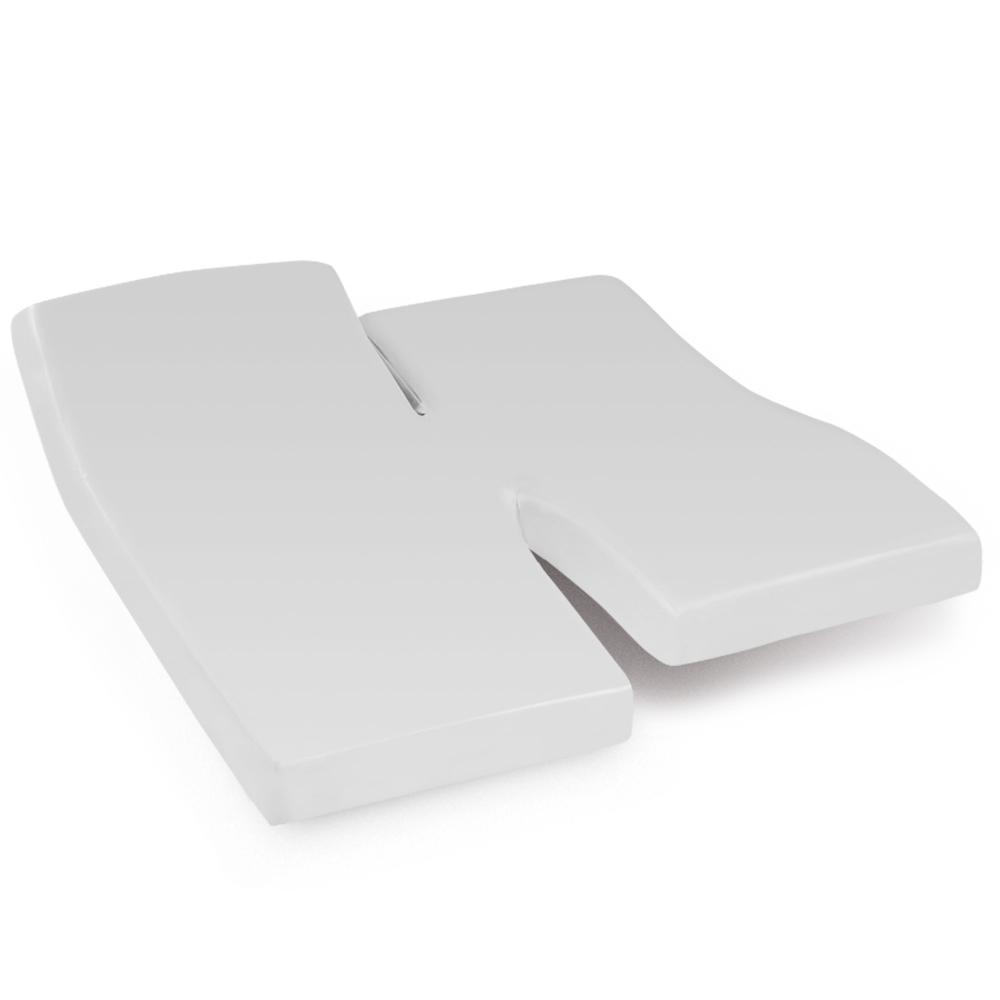 Drap housse relaxation uni 2x70x190 cm 100% coton ALTO Calcium - TPR Tête et pied relevable