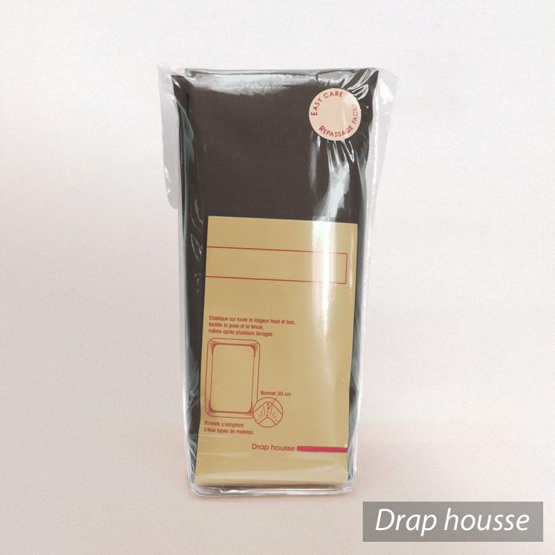 Drap housse relaxation uni 2x70x220 cm 100% coton ALTO Manganese - TR Tête relevable uniquement