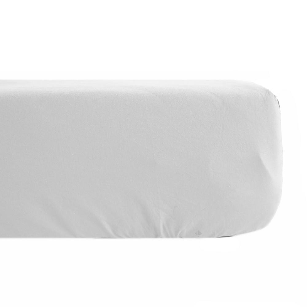 Drap housse uni 140x190 cm percale MANOIR blanc Neige bonnet 35