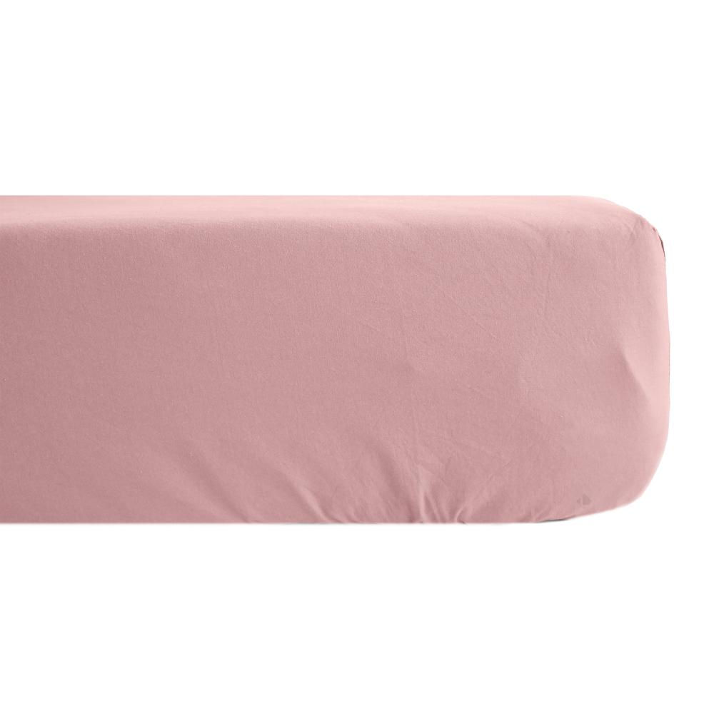 Drap housse uni 140x190 cm percale MANOIR rose Peche bonnet 35