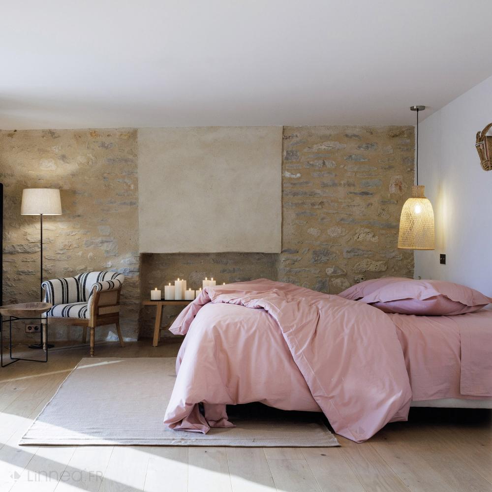 Drap housse uni 90x190 cm percale MANOIR jaune Curry bonnet 35