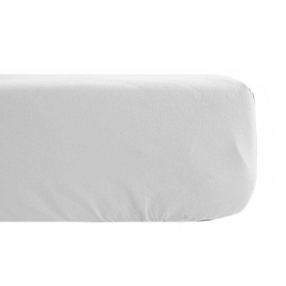 Drap housse uni 90x200 cm percale MANOIR blanc Neige bonnet 35