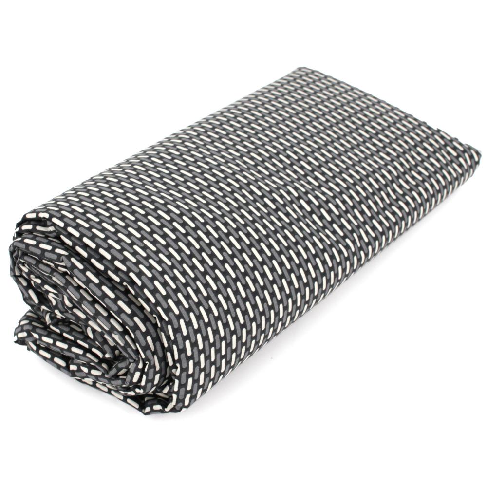 Drap housse imprimé 200x200 cm satin de coton ENZO noir