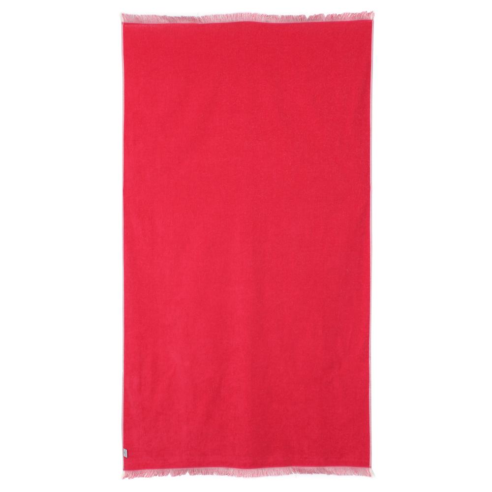 Drap de plage Fouta 100x180 cm 100% coton 290 g/m² LUBECK Rouge