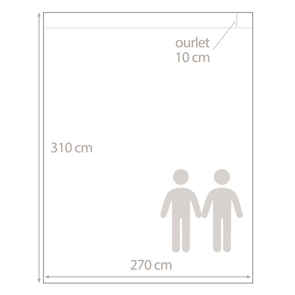 Drap plat 270x310 cm Satin de coton VENDOME Bleu