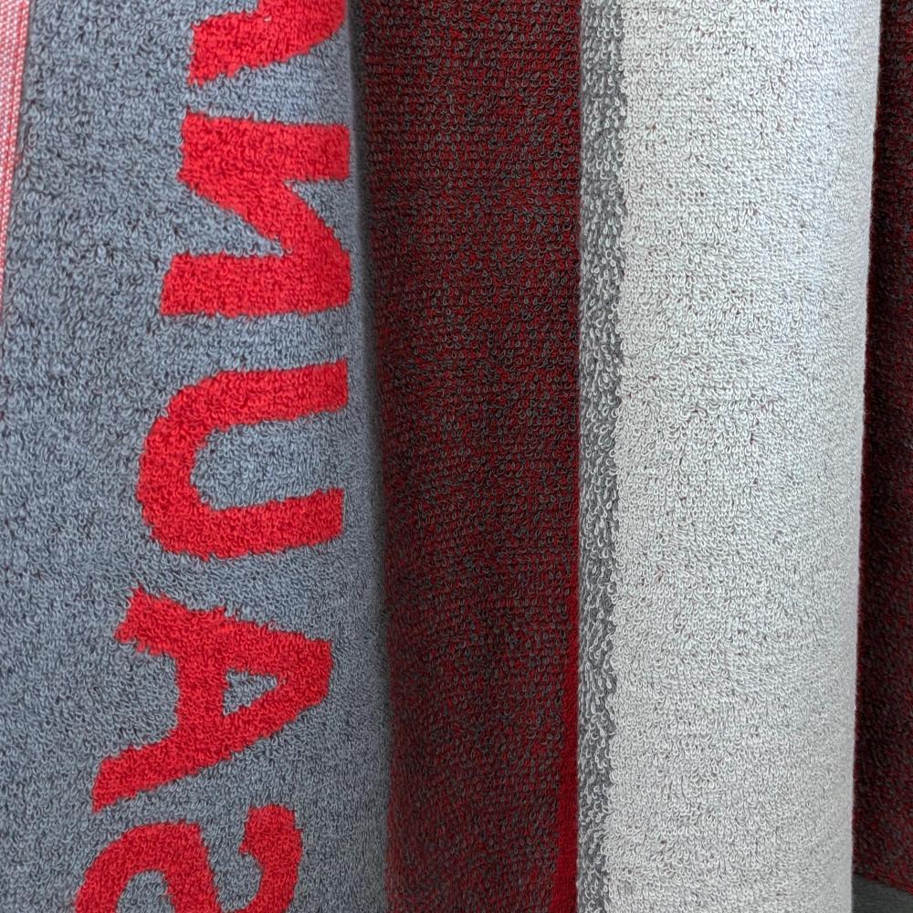 Drap de sauna 85x200 cm pur coton collection SAUNA à rayures rouge