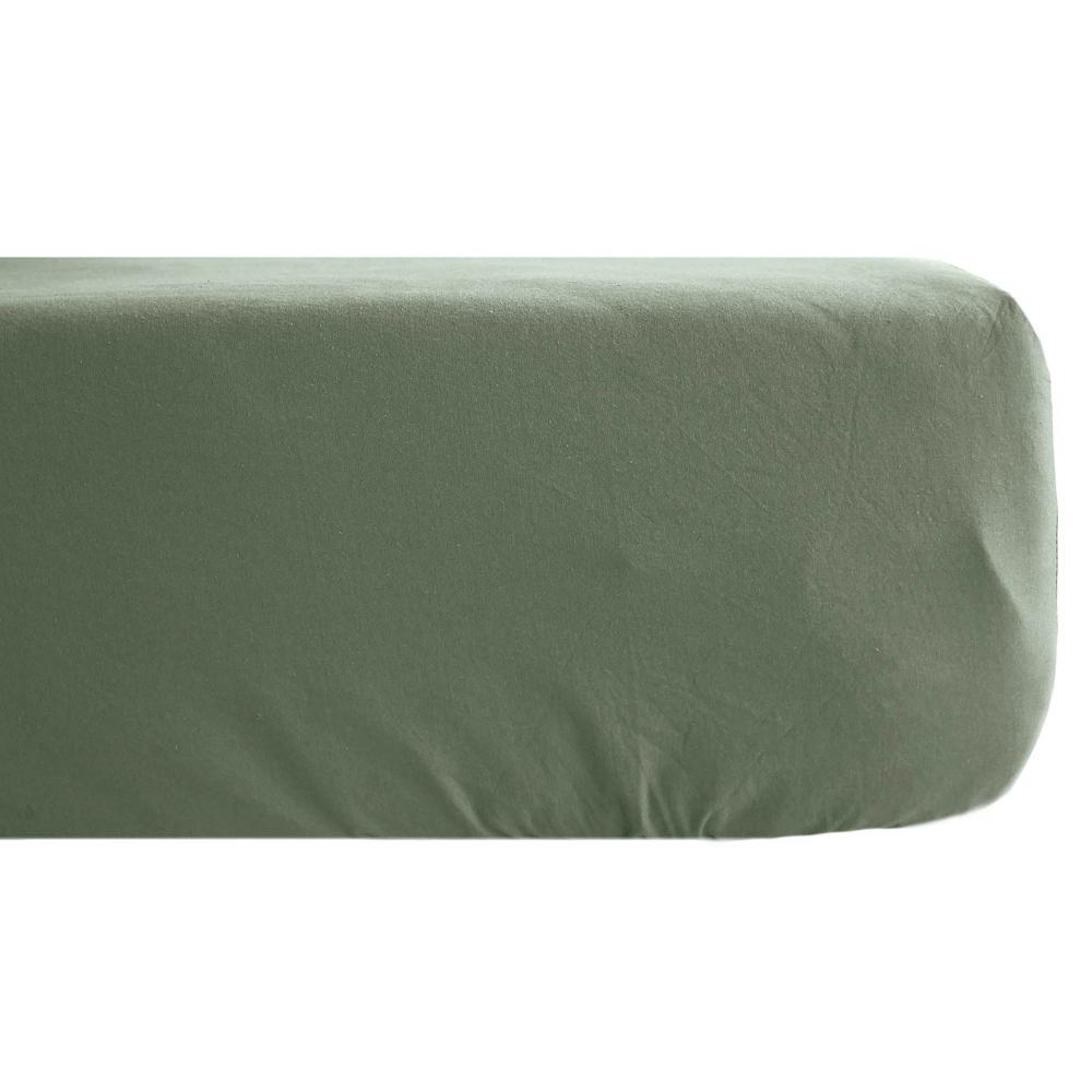 Drap housse 160x200 cm pur coton collection PALACE vert mousse