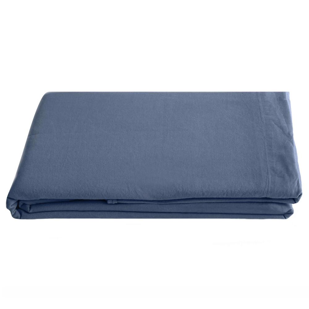 Drap plat 270x290 cm pur coton collection PALACE bleu indigo