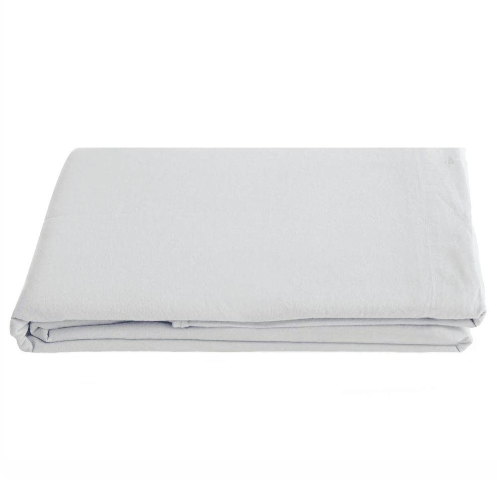 Drap plat 270x290 cm pur coton collection PALACE blanc neige
