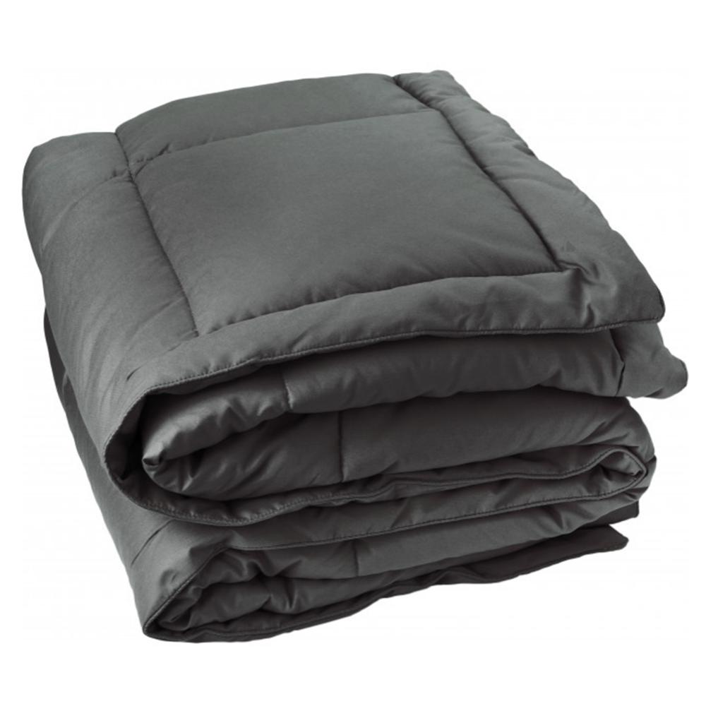 Edredon en polyester et microfibre 140x160 cm LAZY gris acier