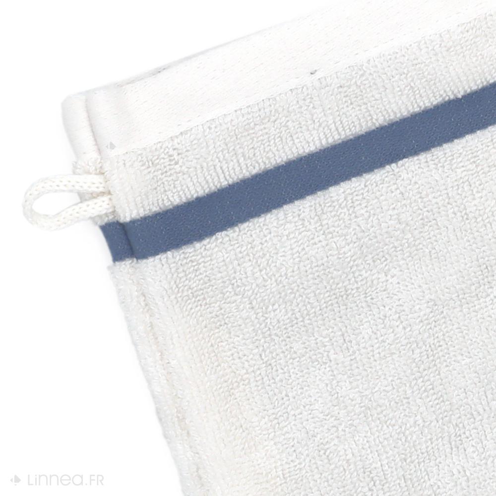 Lot de 2 gants de toilette 16x21 cm coton RIBBON bleu