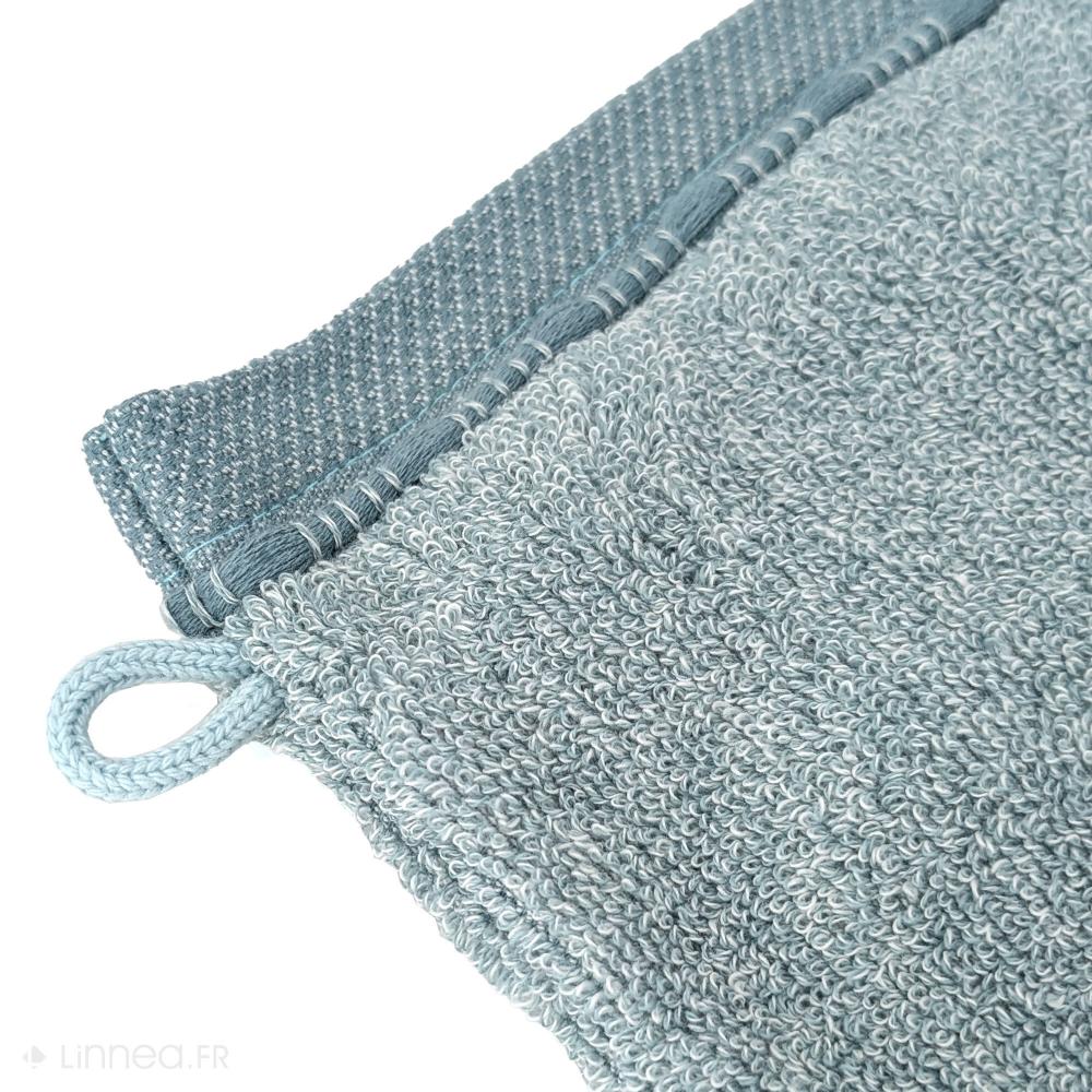 Lot de 2 gants de toilette 100% coton 16x21cm VIVID vert Opaline