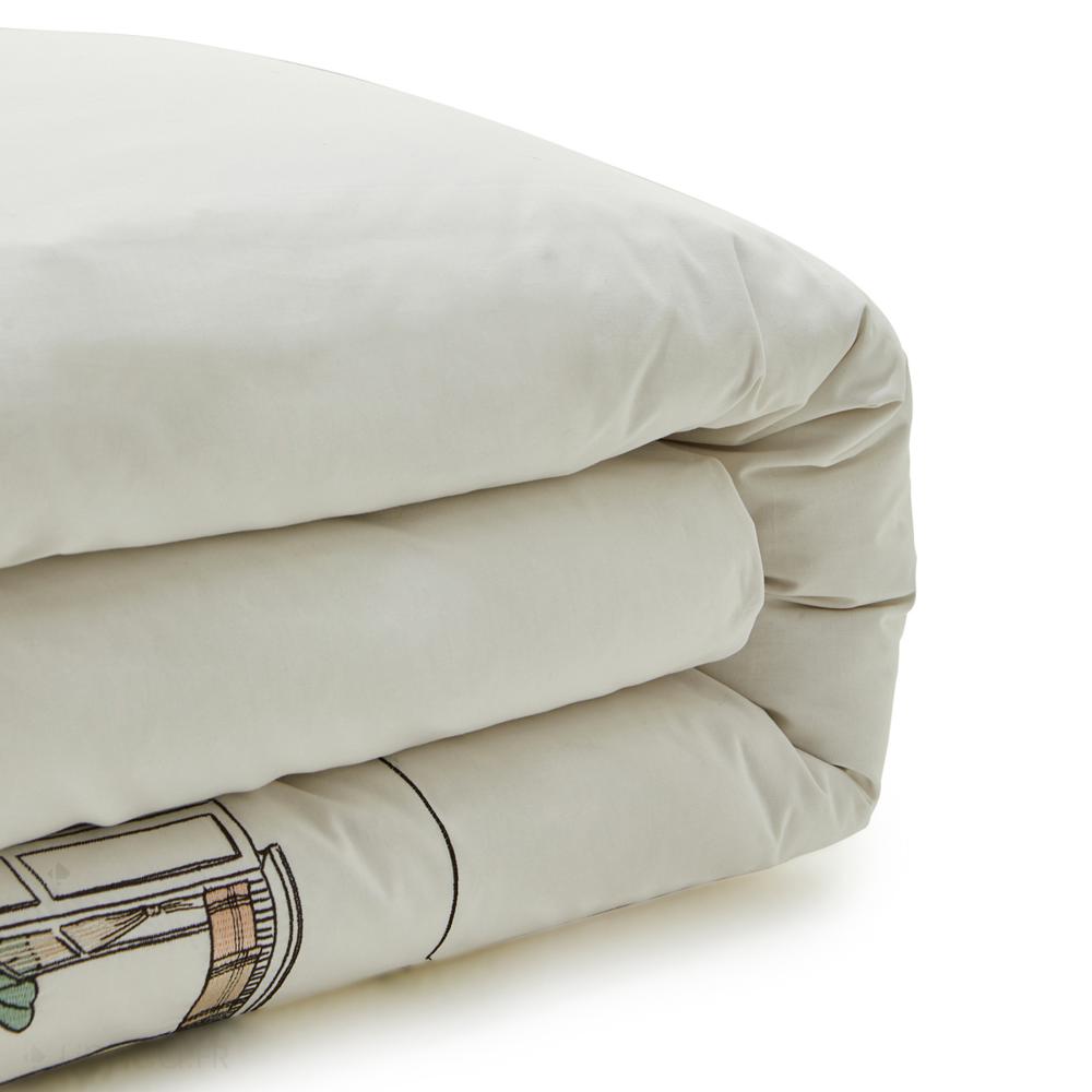 Housse de couette 250x220 cm percale de coton BONJOUR blanc Mascarpone