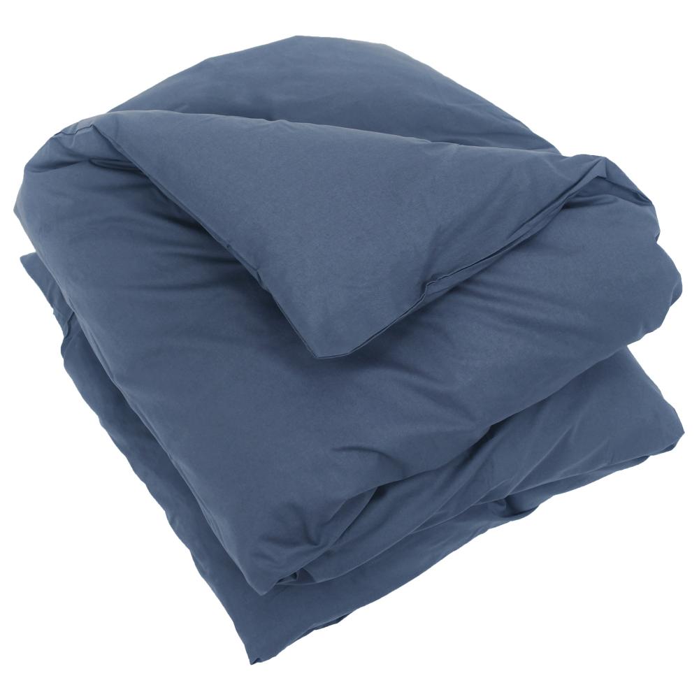 Housse de couette uni 300x240 cm 100% coton ALTO bleu Jean