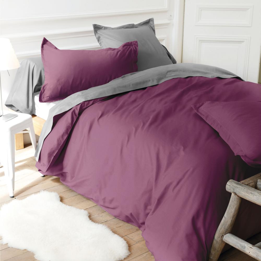 Housse de couette uni 300x240 cm 100% coton ALTO Raisin