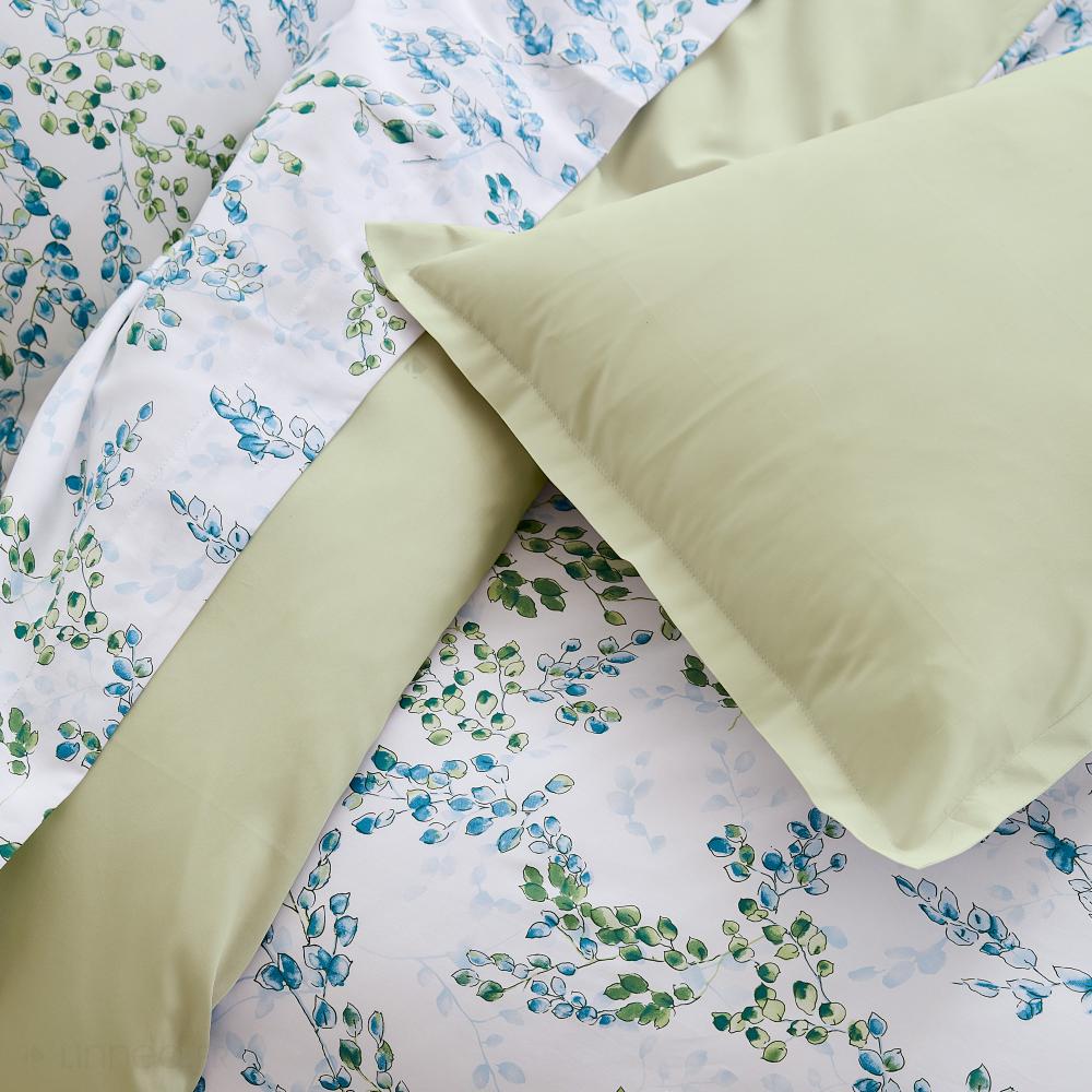 Housse de couette 280x240 cm satin de coton ANGÈLE vert tilleul