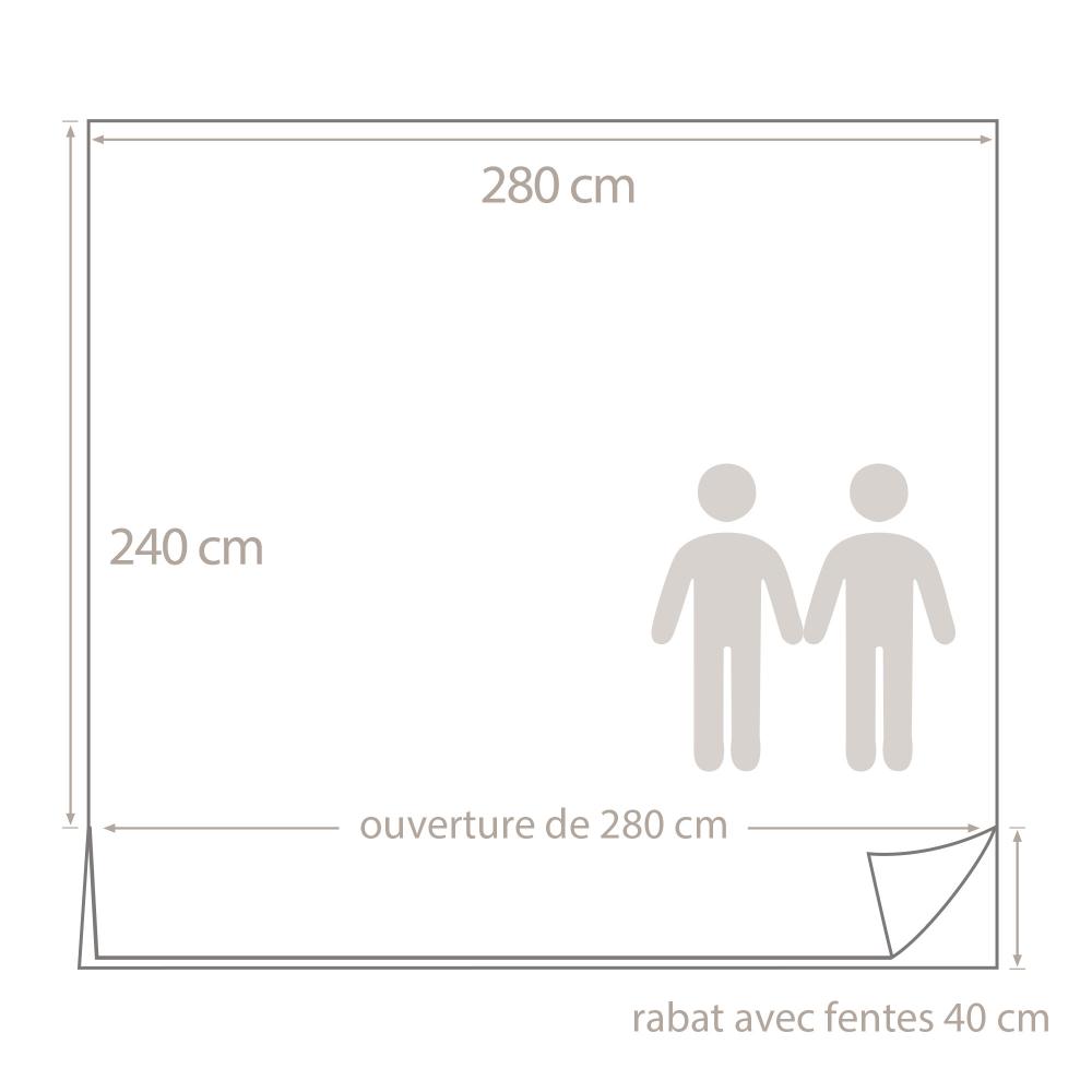Housse de couette 280x240 cm Satin de coton VENDOME Bleu foncé
