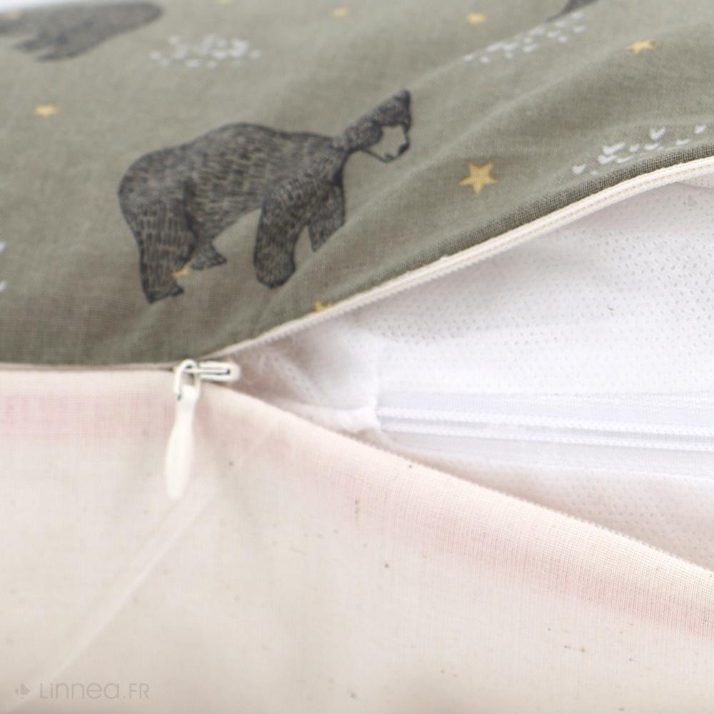 Housse de coussin 40x40 cm BALOO vert Kaki